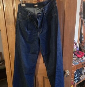 Pleated Wide Leg Levis Womens Jeans